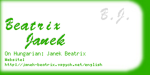 beatrix janek business card